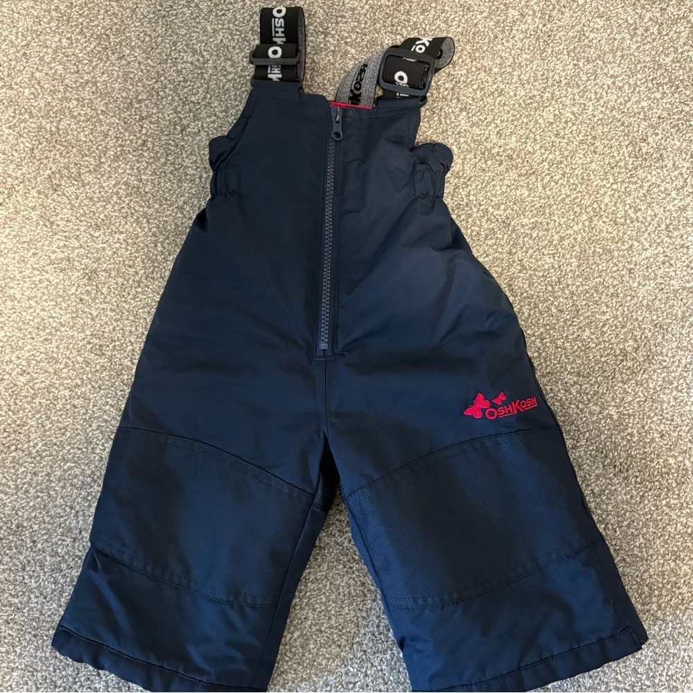 OshKosh B'gosh Navy Blue Kids Snow Winter Pants Overalls Size 12M‎